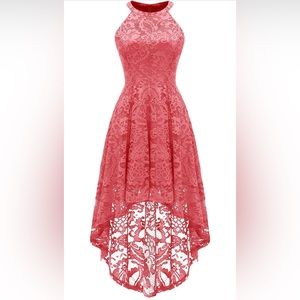 Dressystar Women's Halter Floral Lace Cocktail Party Dress